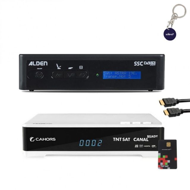 Adaptateur TNT Alden TEOX Récepteur satellite HD + Carte TNTSAT V6 + Pointeur MRA ALDEN pour ASTRA