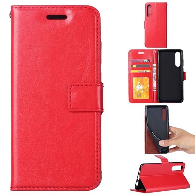 marque generique - Etui en PU avec support en couleur rouge pour Huawei P30 marque generique  - Autres accessoires smartphone