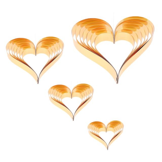 marque generique - 4pcs suspendus coeur pendentif bannières mariage Saint-Valentin les accessoires or marque generique  - Décoration