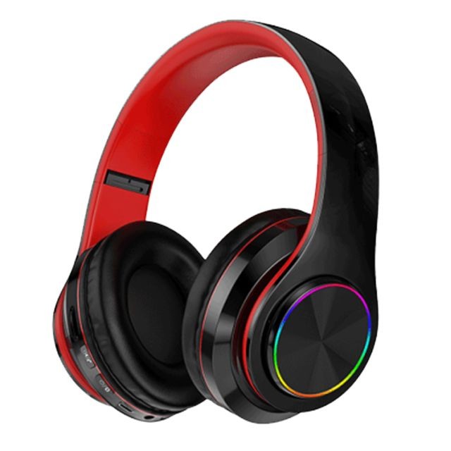 marque generique - Casque Sport Bluetooth Sans Fil Casque Rechargeable FM TF Noir + Rouge - Accessoires casque