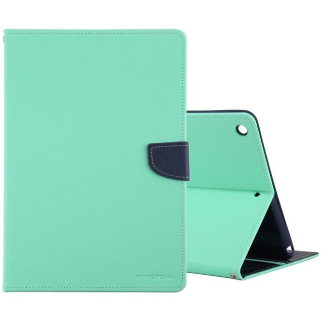 Wewoo - Housse Étui Coque FANCY DIARY pour iPad 10.2 en cuir à texture croisée avec fente carte et support et portefeuille vert menthe Wewoo  - Accessoire Smartphone