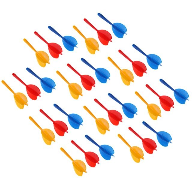 marque generique Jeu de 30 flechettes en plastique multicolore avec manche a volant rouge jaune bleu