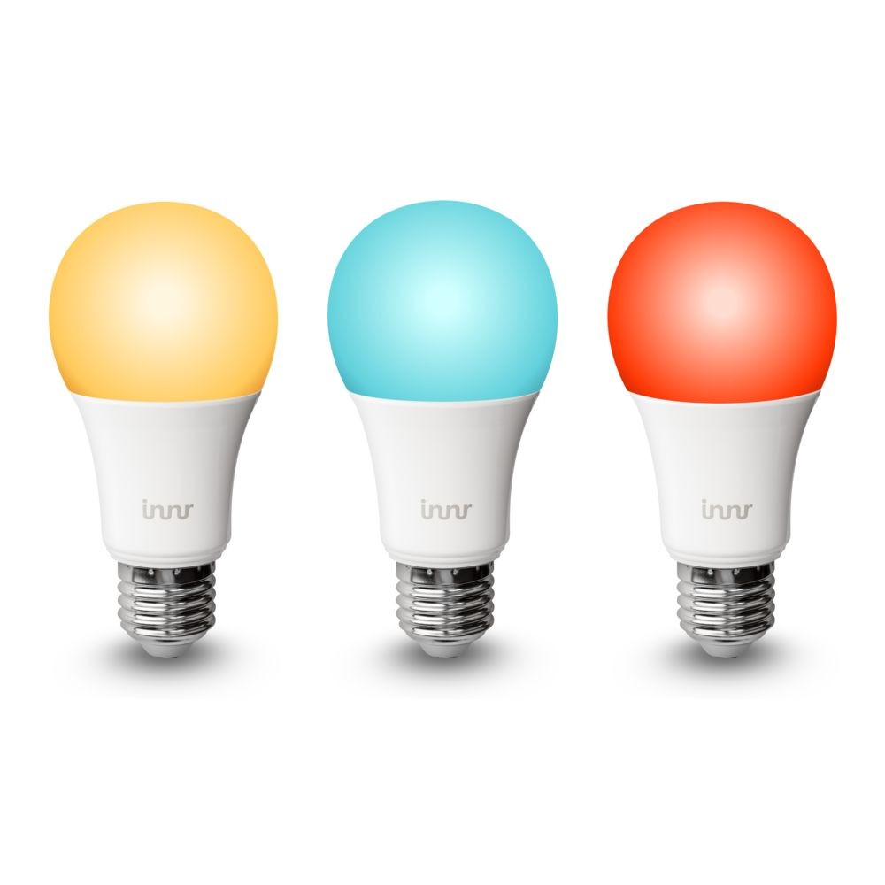 Lampe connectée Innr Pack 3 Ampoules LED connectée E27 – blanc et RGBW