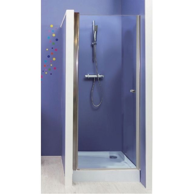 Aqua+ - Paroi de douche pivotante FRISCO - verre Transparent - 90 cm - Plomberie Salle de bain