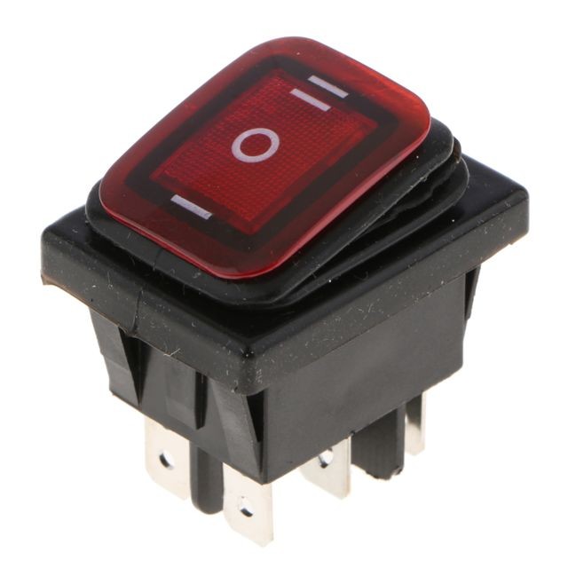marque generique - KCD4 Interrupteur à bascule marin à 6 broches 220V LED marine rouge - Interrupteurs différentiels