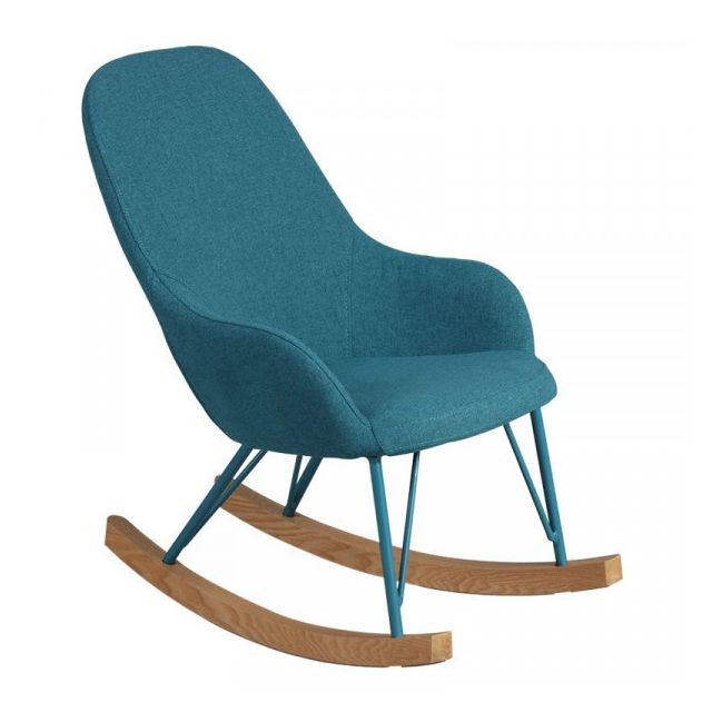 Dansmamaison - Rocking Chair Enfant Turquoise - KIDSAMNE - L 43 x l 65 x H 67 cm - Rocking Chairs Fauteuils