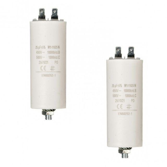 Fixapart - LOT 2 x Condensateur 25.0UF / 450 V à Cosses CONDO 25MF Fixapart  - Accessoires Appareils Electriques