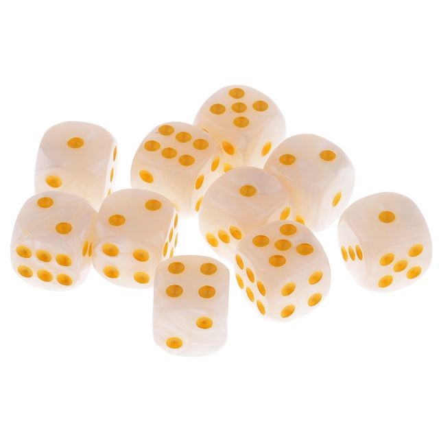 marque generique - 10 pièces en plastique à 6 faces numériques d6 pour la partie de jeu de barre accessoire blanc marque generique  - Jeux & Jouets