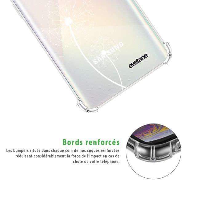 Coque, étui smartphone Coque Samsung Galaxy A41 anti-choc souple avec angles renforcés transparente Pissenlit blanc Evetane