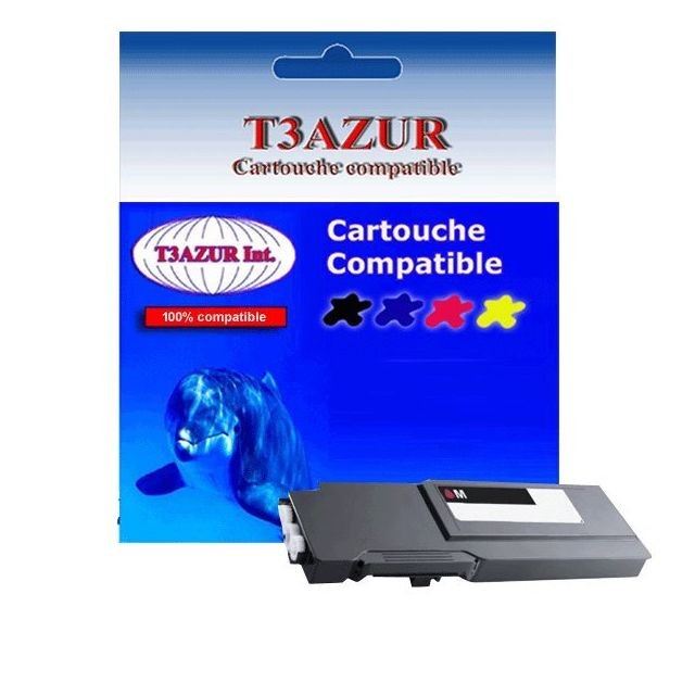 T3Azur - Toner compatible Dell C3760, C3765DNF, C3760DN, C3760N (593-11121) Magenta  - T3AZUR T3Azur  - Cartouche, Toner et Papier