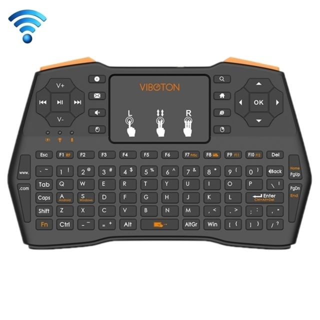 Wewoo - Pour TV Box, Mi noir ordinateur, tablette, ordinateur portable et projecteur i8 Plus Mis à jour 2.4GHz QWERT Mini clavier sans fil avec pavé tactile - Pack Clavier Souris