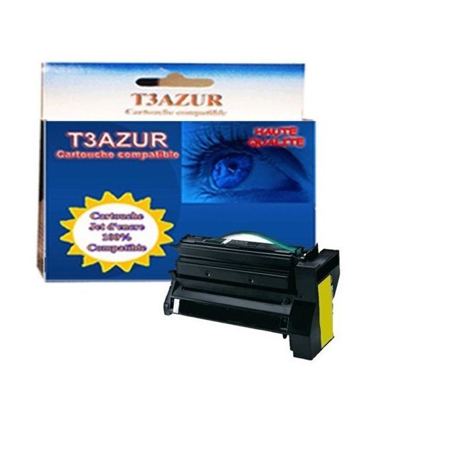 T3Azur - Toner Lexmark C780 / C780H1YG Yellow - Compatible - 10 000 pages T3Azur  - Cartouche, Toner et Papier