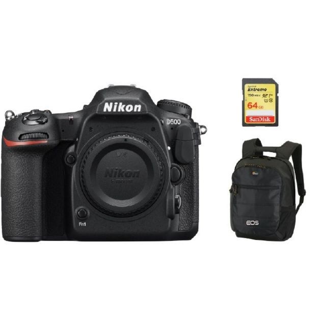 Nikon - NIKON D500 Body + Backpack Black + 64GB SD card Nikon  - Nikon d500