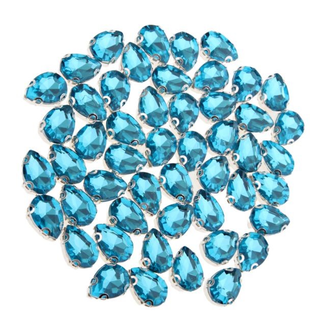 marque generique - 50 pièces de cristal ornements bricolage coudre artisanat azur marque generique  - Perles
