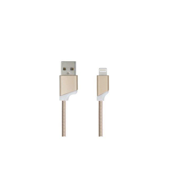 Evetane - Câble USB Lightning résistant métallique - Or Evetane   - Câble Lightning