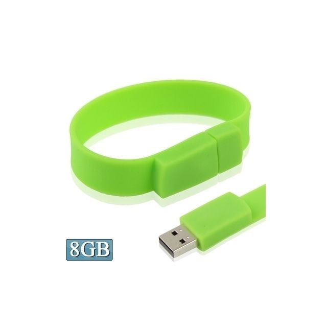 Clés USB Wewoo Clé USB vert Disque Flash USB 2.0 Bracelets Silicon 8 Go