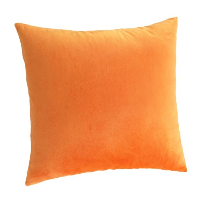 Ensembles de literie housse de coussin décorative housse de coussin en velours taie d'oreiller orange 50 x 50cm