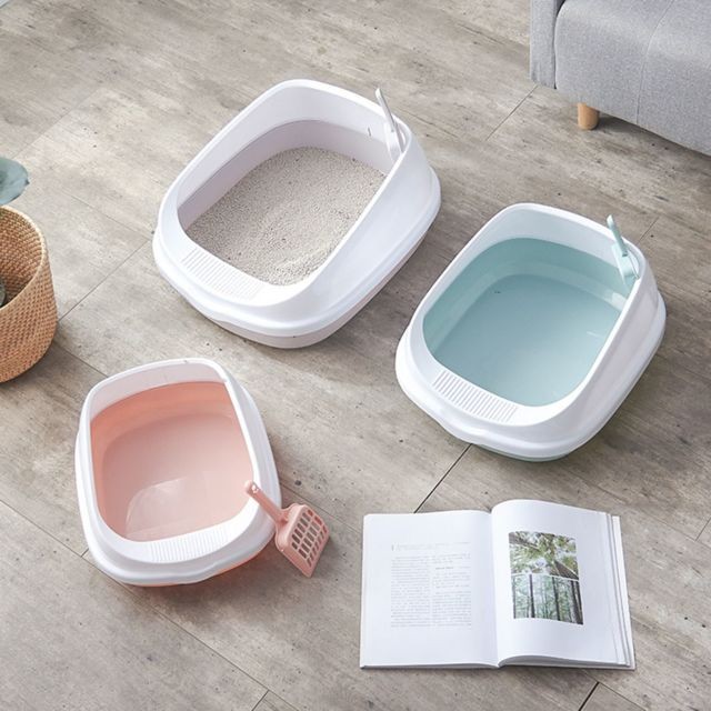 marque generique Mini Chat Sable Bac à Litière Toilette Formation Bassin De Lit Pan Avec Pelle Rose S