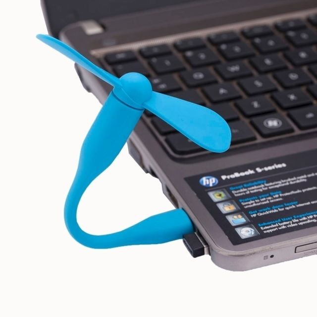Wewoo - Ventilateur bleu Flexible Mini USB Portable 2-Blade USB - Climatisation
