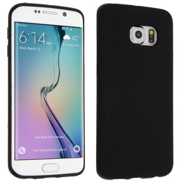 Avizar Coque Protection Silicone Gel Souple - Samsung Galaxy S6 Edge - Noir