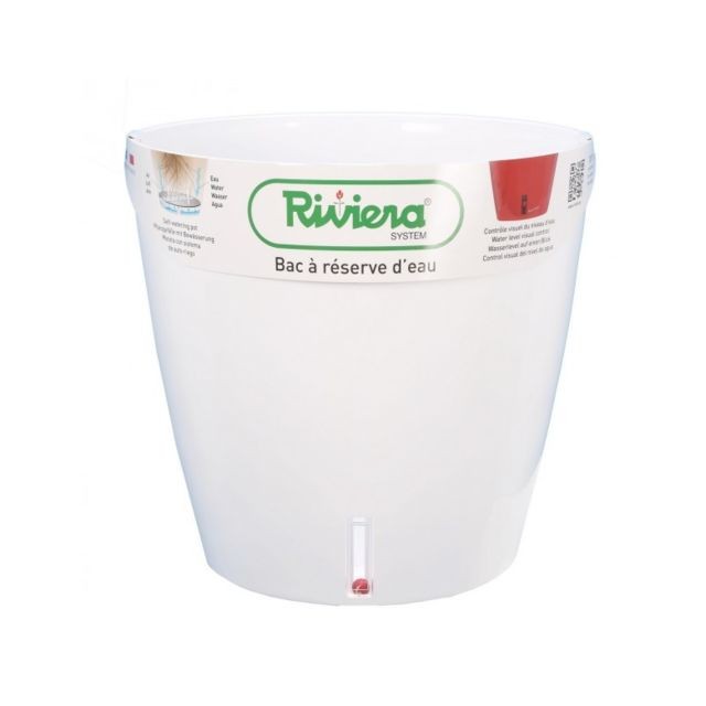 Riviera - Pot EVA rond diametre 36cm blanc - RIVIERA - Poterie, bac à fleurs