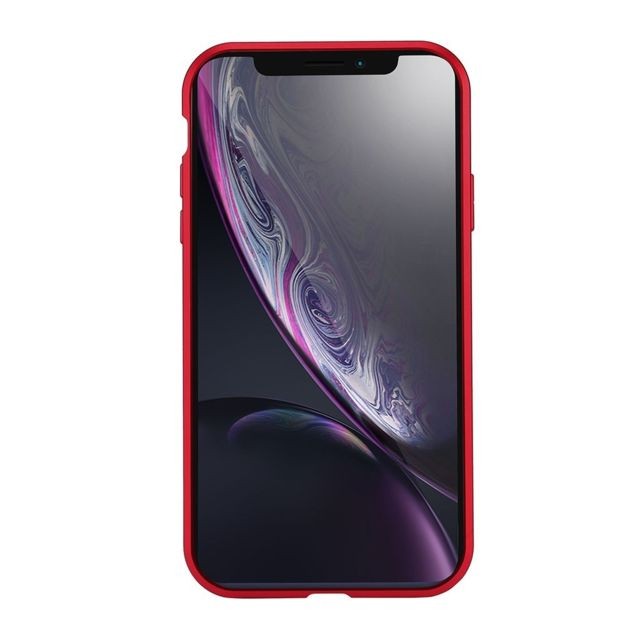 Generic Pour iPhone XS MAX 6.5 pouces en verre pare-chocs magnétique Adsorption Boîtier métallique couverture rouge