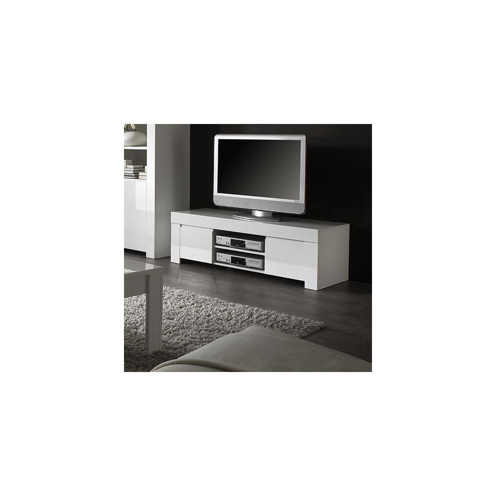 sofamobili meuble tv blanc laque design pietra