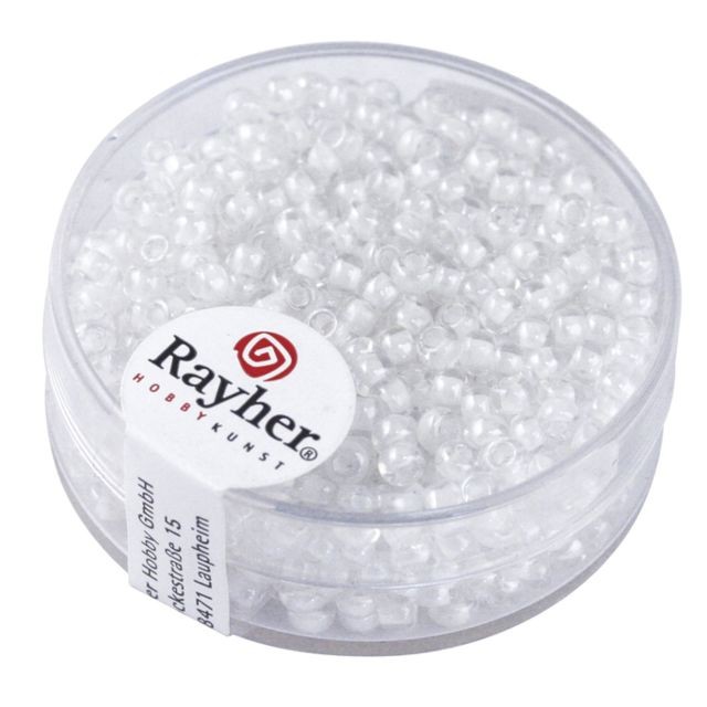 Rayher - Perle Rocaille arktis lustrée Blanc 2,6 mm 17 g - Rayher Rayher  - Jeux artistiques Rayher