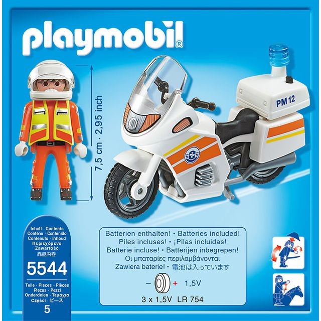 Playmobil CITY ACTION - Sauveteur avec moto  - 5544
