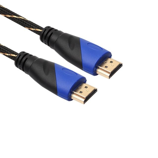 Wewoo Câble noir 3m HDMI 1.4 Version 1080P tissé net ligne bleu tête HDMI Mâle à HDMI Audio Vidéo Connecteur avec Mini HDMI et Micro HDMI HDMI 3 dans 1 ensemble d'adaptateurs