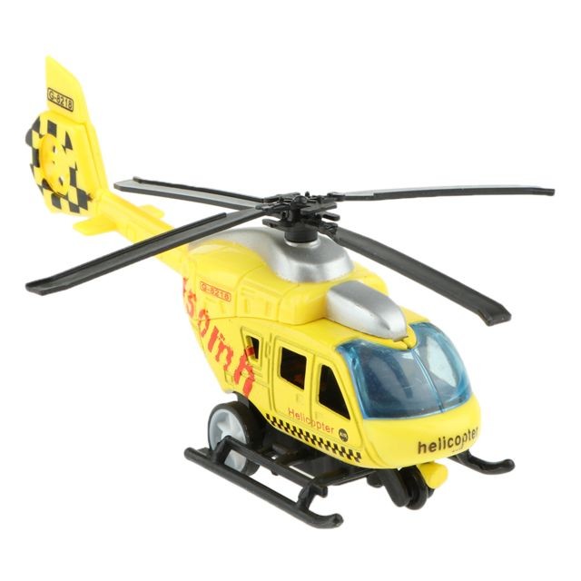 marque generique - Échelle 1:43 Hélicoptère Diecast Modèle Jouet Pull Back Toy pour Enfants Garçons Jaune marque generique  - Cadeau garçon 3 a 5 ans