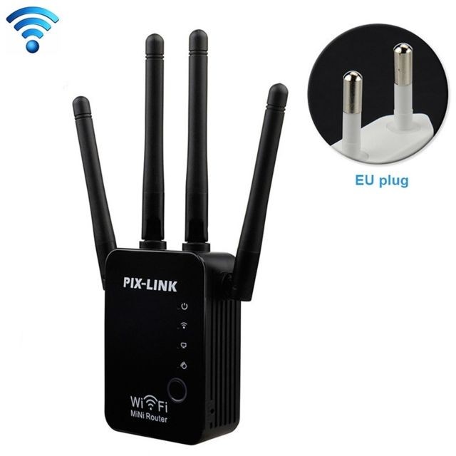 Wewoo - Routeur sans fil Répéteur de WiFi intelligent avec 4 antennes WiFispécification de prise UE noir Wewoo  - Répéteur Wifi