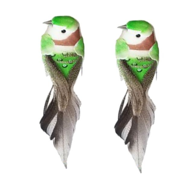 marque generique - 2pcs couleurs artificielle oiseaux en mousse à plumes de jardin décoration de la maison verte marque generique  - Orchidée artificielle Petite déco d'exterieur