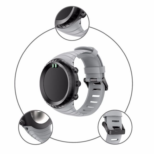 marque generique - Bracelet en silicone gris pour votre Suunto Core marque generique  - Marchand Magunivers