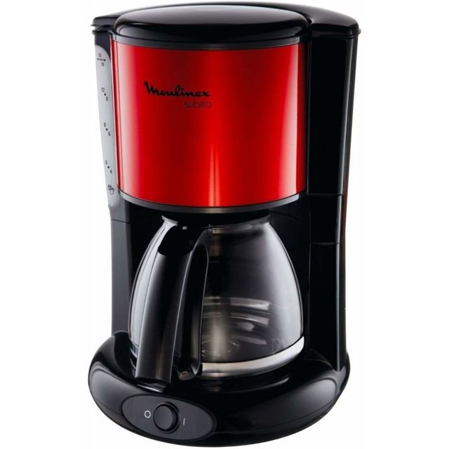 Moulinex - cafetière électrique de 1,25L pour 10 a 15 tasses 1000W rouge noir - Expresso - Cafetière Cafetière filtre
