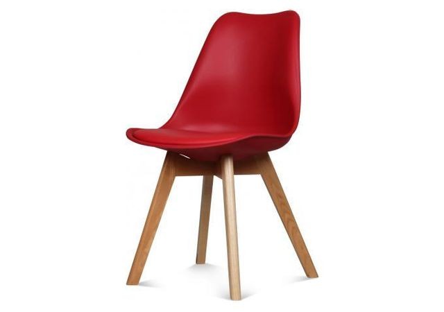 Chaises Declikdeco Chaise Design Style Scandinave Rouge ESBEN