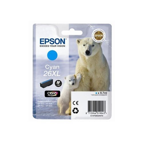 Epson - Cartouche d'encre Cyan haute capacité Epson Ours Polaire T2632 XL Epson  - Cartouche epson ours polaire