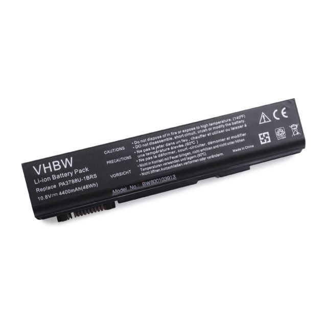 Vhbw - vhbw Li-Ion Batterie 4400mAh (10.8V) pour ordinateur portable, Notebook Toshiba Dynabook Satellite B450/B, B451/D, B550/B, B650/B comme PABAS223. Vhbw  - Accessoire Ordinateur portable et Mac