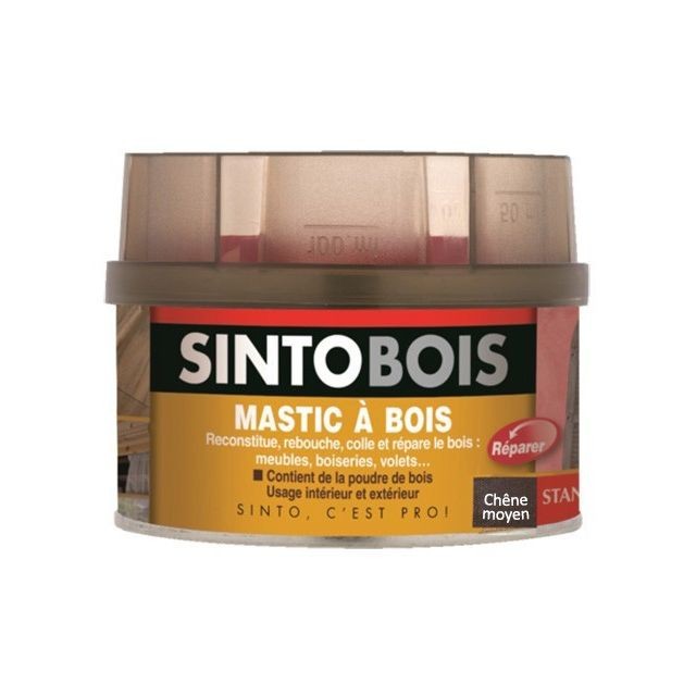 Sinto - Mastic SINTOBOIS + Tube durcisseur SINTO SA - Chêne Moyen - Boite de 1 Litre - 23712 - Sinto