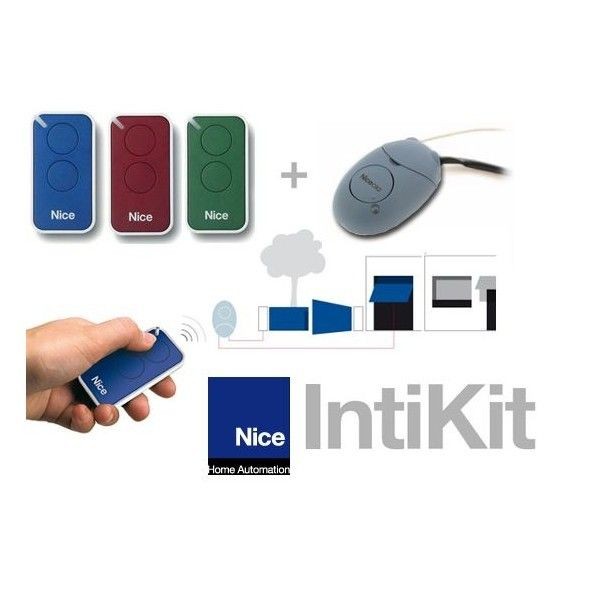 Nice - Pack IntiKit : 3 telecommandes + 1 récepteur 2 canaux NICE - Motorisation et Automatisme