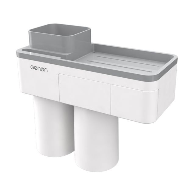 marque generique - porte brosse à dents creative avec ventouse magnétique salle de bain gris marque generique  - Maison