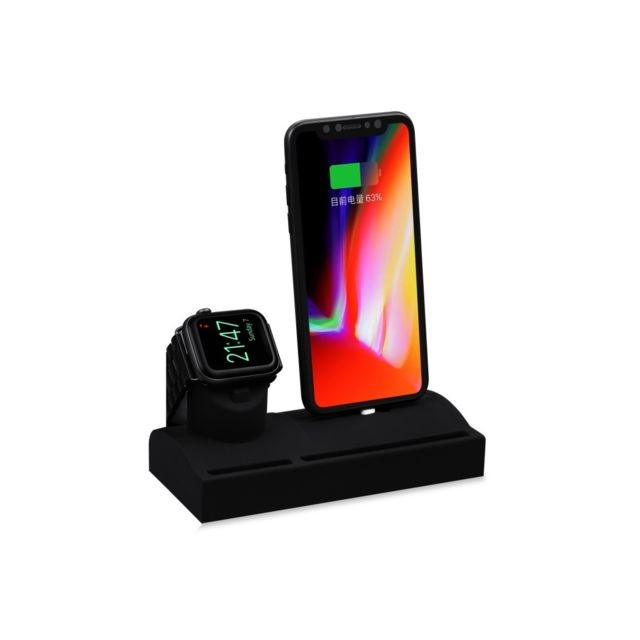 Wewoo - Station de recharge de charge en silicone CT04 2 1 pour iPhone & Apple Watch & Airpodsavec support Funtcion Wewoo  - Station d'accueil smartphone Wewoo