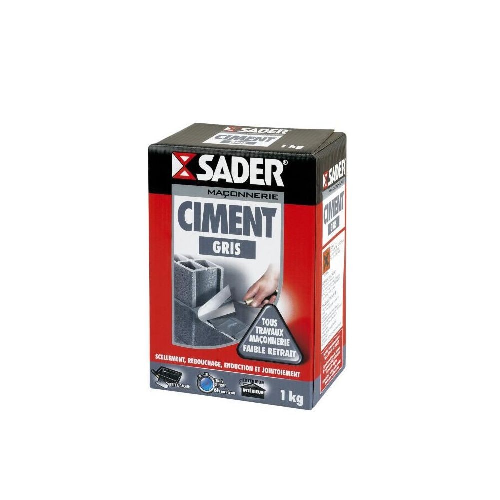 Enduit Sader SADER Boite Ciment - Gris - 1kg