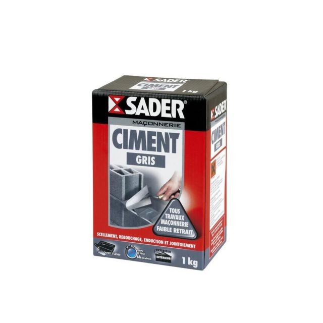 Sader - SADER Boite Ciment - Gris - 1kg - Préparation mur & plafond