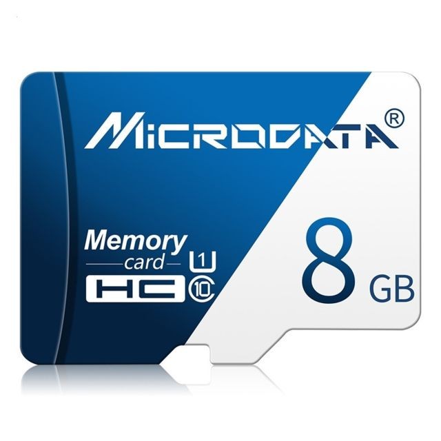 Wewoo -Carte Micro SD mémoire MICRODATA 8GB U1 bleue et blanche TF SD Wewoo  - Carte Micro SD