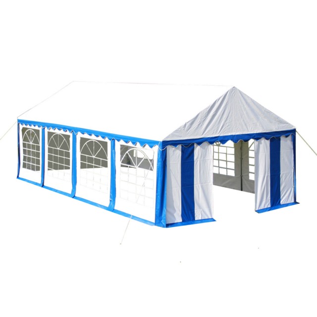 vidaXL Tente de Réception Tonnelle de Patio Chapiteau de Jardin Pavillon dExtérieur Belvédère de Terrasse Voyages de Camping 4x4 m Blanc