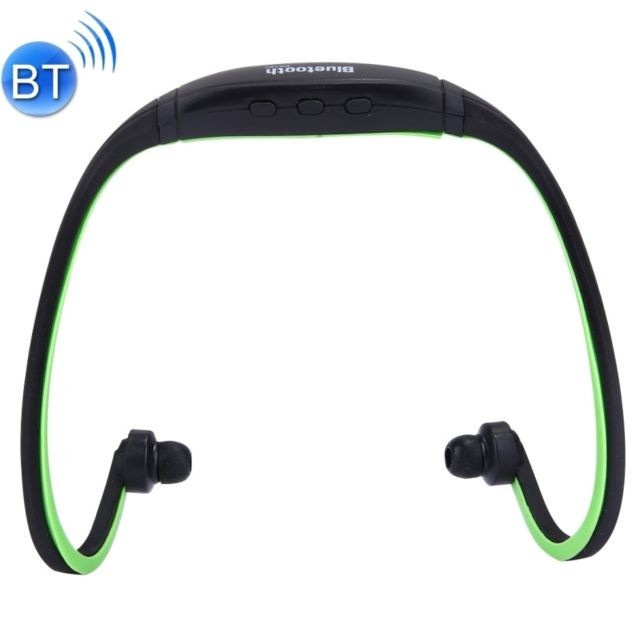 Wewoo - Casque Bluetooth Sport vert pour les smartphone & iPad ou autres périphériques audio imperméable à  l'eau stéréo sans fil écouteurs intra-auriculaires avec Micro SD carte Slot & Mains libres, - Casque Bluetooth Casque