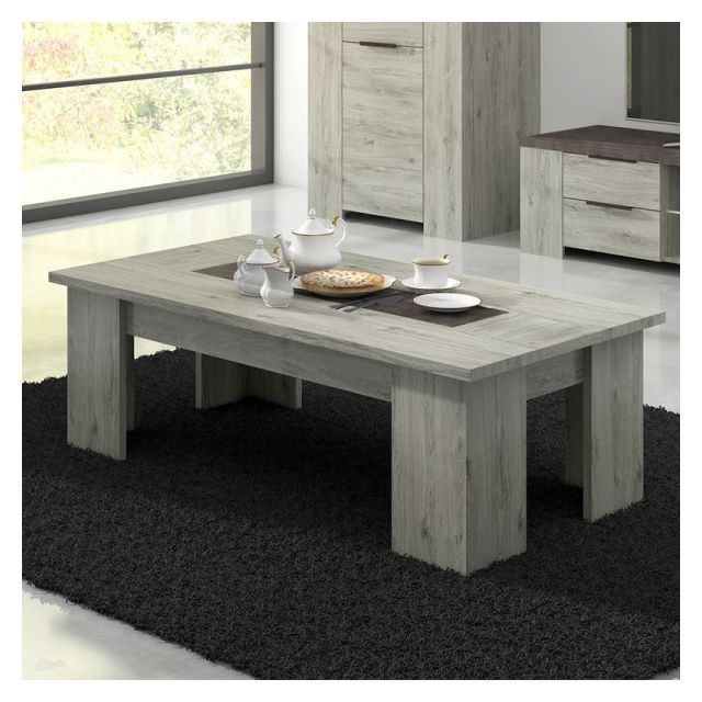 Dansmamaison - Table basse rectangulaire Bois gris/Béton - RIUCKO Dansmamaison  - Table basse rectangulaire bois