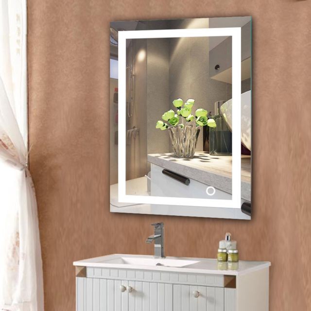 Jeobest - Miroir lumineux à LED avec interrupteur d'éclairage pour salle de bain 50*70cm - Plomberie Salle de bain