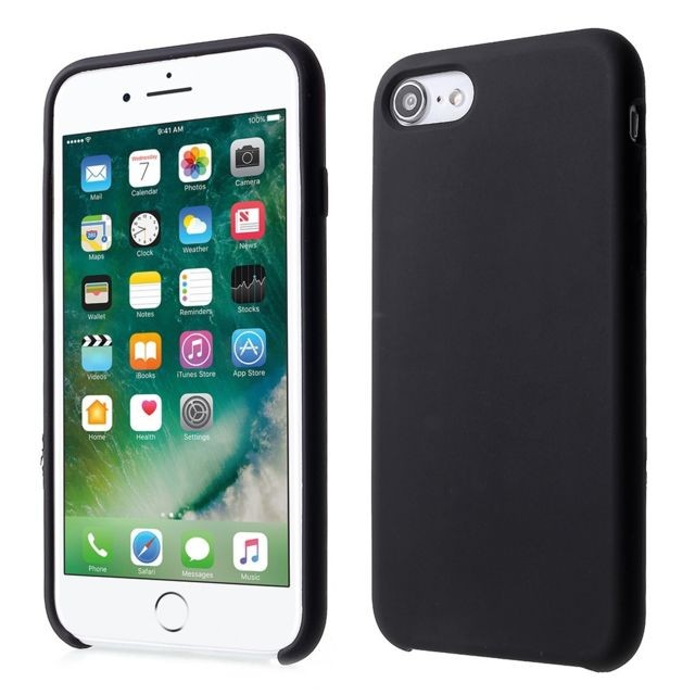 marque generique - Coque en silicone soyeux solide noir pour votre Apple iPhone 8/7 4.7 inch marque generique  - Autres accessoires smartphone